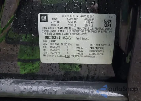 2018 Chevrolet Colorado Lt from USA, damaged, VIN 1GCGTCEN4J1159482